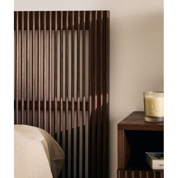 Tamsios natūralios spalvos iš uosio masyvo galvūgalis 175x70 cm Beyla – Kave Home-image-1