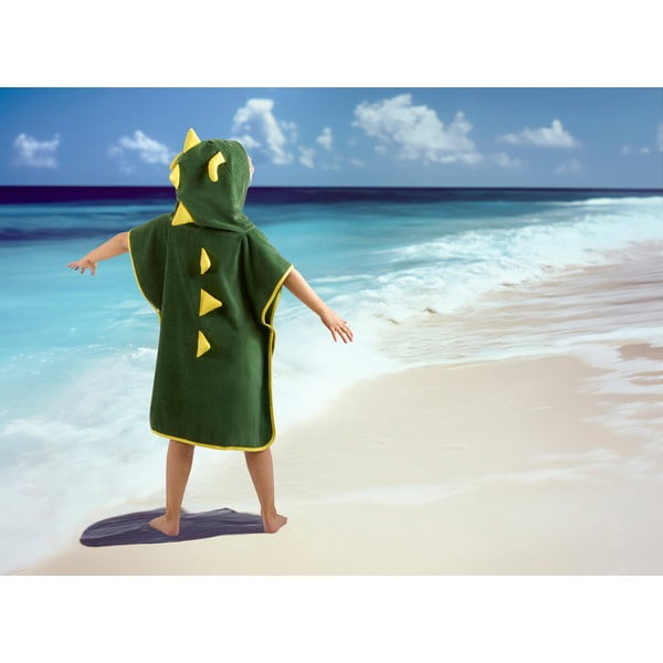 Žalios spalvos iš medvilnės vaikiškas pončas Joep – Good Morning-image-1