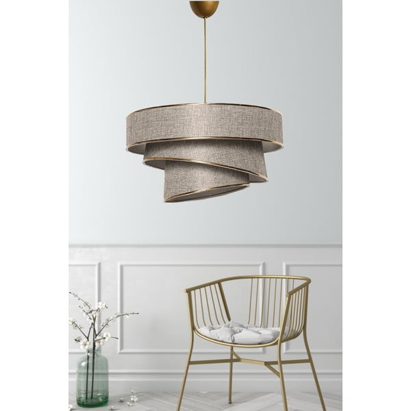 Kabantis šviestuvas smėlio spalvos/auksinės spalvos ø 40 cm su tekstiliniu gaubtu Couper – Opviq lights-image-1
