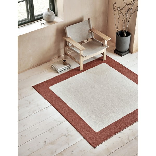 Raudonos plytų spalvos/kreminės spalvos lauko ir vidaus kilimas 70x120 cm Ilda Brick – Pappelina-image-1