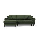 Žalios spalvos iš kordinio velveto sulankstoma/su sandėliavimo vieta kampinė sofa (su kairiuoju kampu/su gultu) Kyoto – Cosmopolitan Design