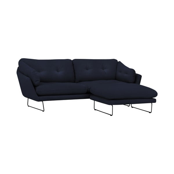 Tamsiai mėlynos spalvos sofos ir pufo rinkinys Windsor & Co Sofas Comet-image-1