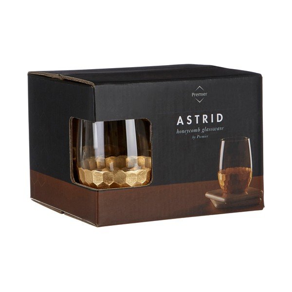 4 stiklinių rinkinys su aukso detalėmis Premier Housewares Astrid, 240 ml-image-4