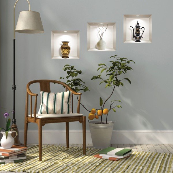 3 3D sieninių lipdukų rinkinys Ambiance Decorative Objects-image-1