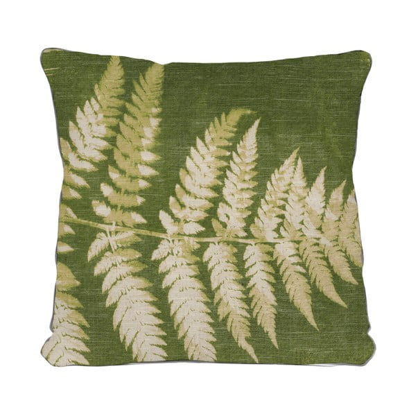 Žalia pagalvėlė su lapų motyvu Linas Couture Leaves, 45 x 45 cm
