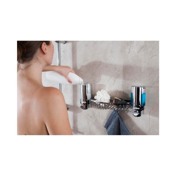 Sieninis dvigubas muilo dozatorius su dušo lentyna-image-1