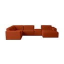 Iš boucle kampinė sofa raudonos plytų spalvos („U“ formos) Roxy – Scandic