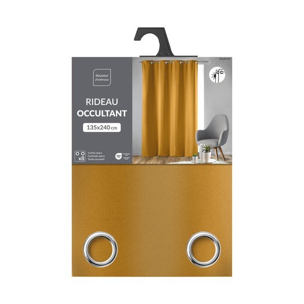 Ochros spalvos visiškai užtemdo užuolaida 135x240 cm Occult – douceur d'intérieur-image-4