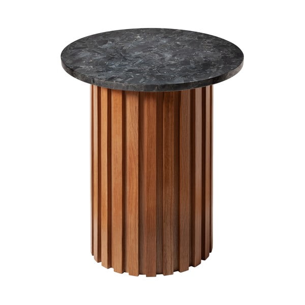 Juodojo granito stalas su ąžuoliniu pagrindu RGE Moon, ⌀ 50 cm