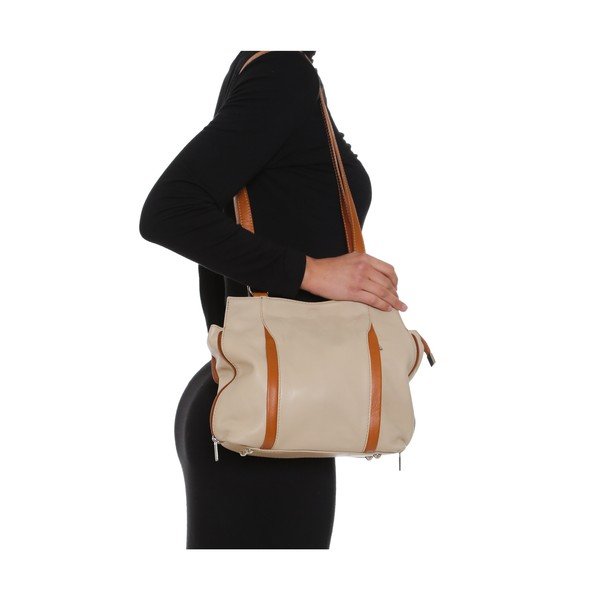 Odinė rankinė Anna Luchini 2139 Beige-image-4