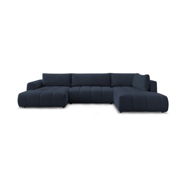 Tamsiai mėlynos spalvos sulankstoma/su sandėliavimo vieta kampinė sofa (su dešiniuoju kampu/„U“ formos) Fuji – Bobochic Paris