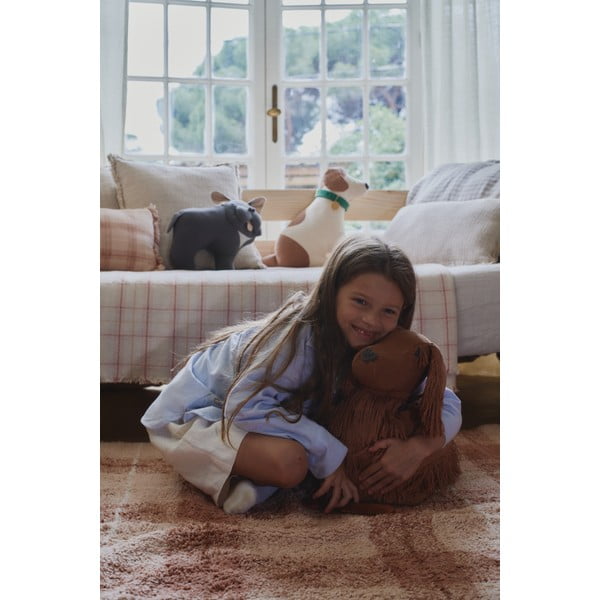 Skalbiamas/rankų darbo šviesiai rožinės spalvos iš medvilnės kilimas 90x120 cm Tartan Rose – Lorena Canals-image-3