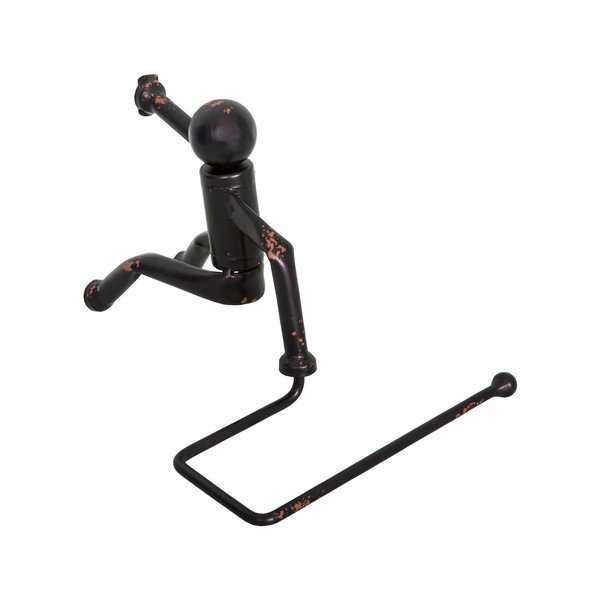 Sieninis iš metalo laikiklis tualetiniam popieriui juodos spalvos – Antic Line