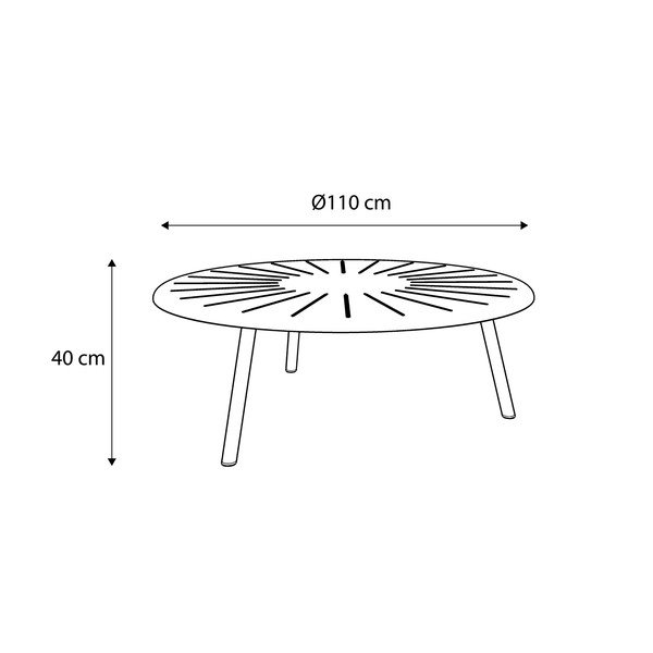 Sodo valgomojo stalas iš aliuminio apvalios formos ø 110 cm Fleole – Ezeis-image-3