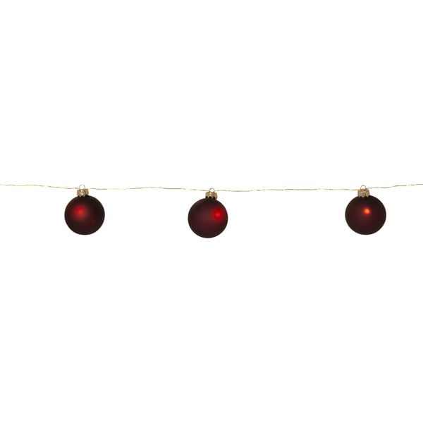 Šviečianti dekoracija bordo spalvos su Kalėdų motyvu ø 6 cm Bliss – Star Trading