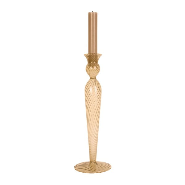 Šviesiai ruda stiklo žvakidė PT LIVING Swirl, aukštis 26,5 cm-image-2