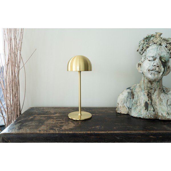 Žalvario spalvos stalinis šviestuvas LED su nuotolinio valdymo funkcija (aukštis 30 cm) su metaliniu gaubtu Tim – Sirius-image-2