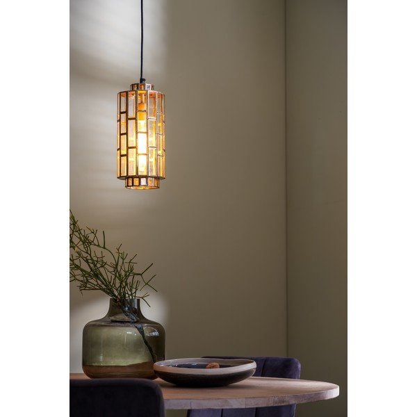 Bronzinės spalvos kabantis šviestuvas su stiklo gaubtu Søstrene – Light & Living-image-1