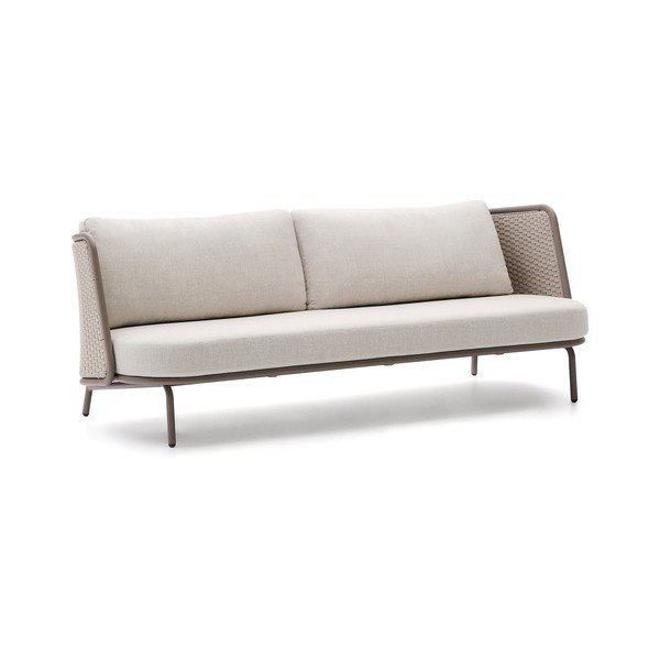 Smėlio spalvos/taupe spalvos iš audinio sodo sofa Sedalis – Kave Home-image-4
