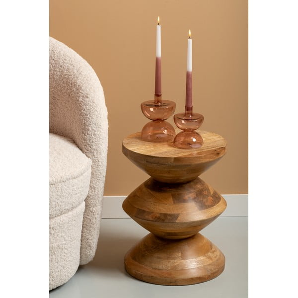 Iš mango masyvo apvalios formos šoninis stalas ø 35 cm  Totem  – Leitmotiv-image-2