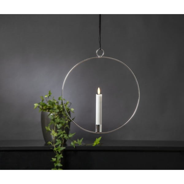 Šviečianti dekoracija sidabrinės spalvos Flamme Ring – Star Trading-image-3