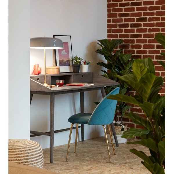 Smėlio ir baltos spalvos dryžuotas pufas Kave Home Samy-image-3