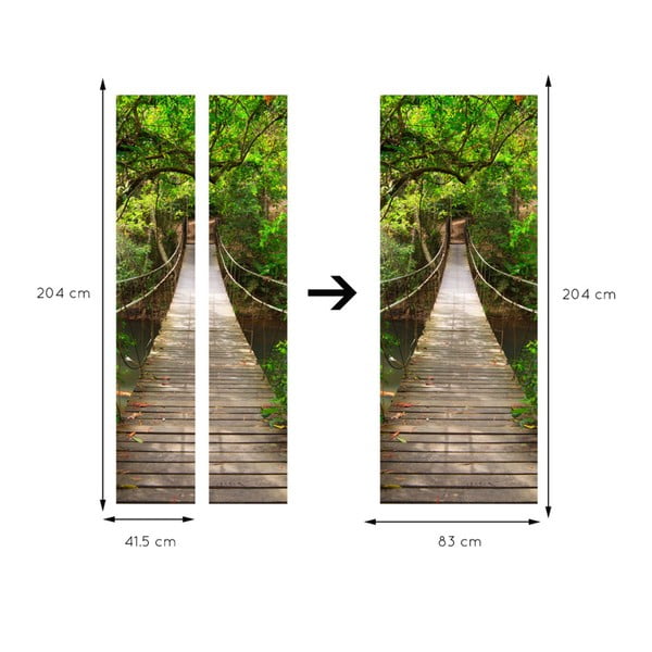 Lipnus dekoratyvinis lipdukas durims Ambiance Suspension Bridge, 83 x 204 cm-image-2