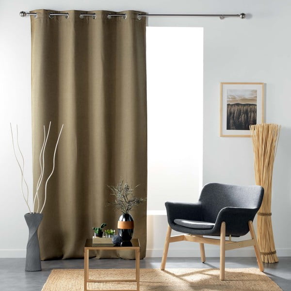 Visiškai užtemdo užuolaida rudos spalvos 135x240 cm Tissea – douceur d'intérieur-image-2