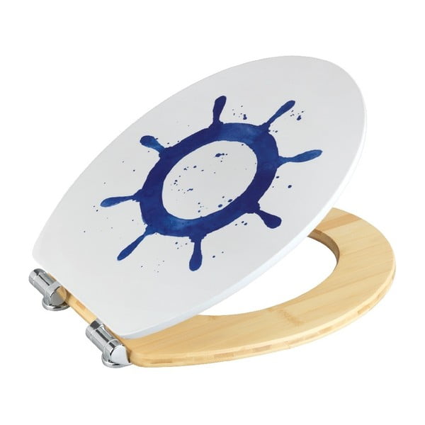 Tualeto sėdynė iš bambukinis ir plaušų plokštės Wenko vairas, 44 x 37,5 cm-image-2