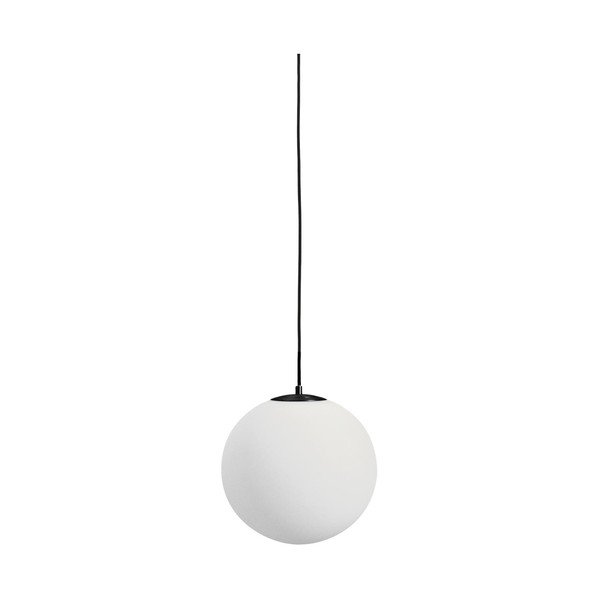 Baltos spalvos/juodos spalvos iš metalo kabantis šviestuvas ø 30 cm su stiklo gaubtu Brisia – Kave Home