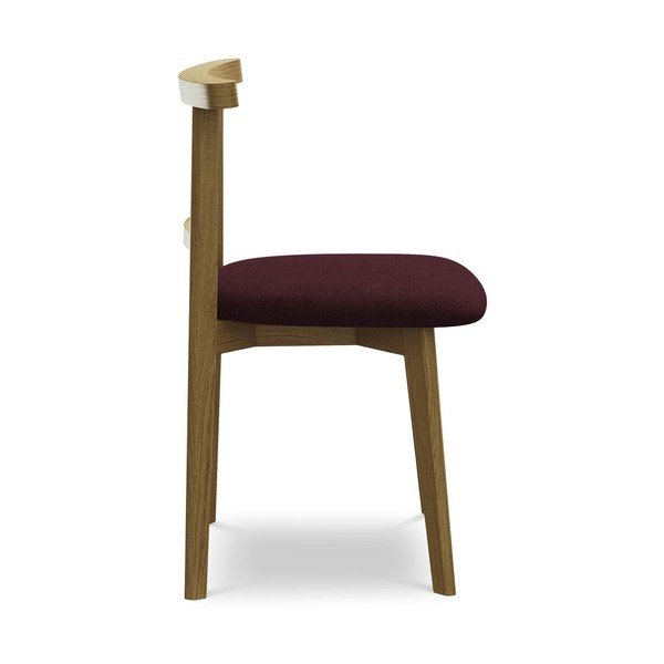 Bordo spalvos iš medienos masyvo valgomojo kėdė Ohelo – Makamii-image-2