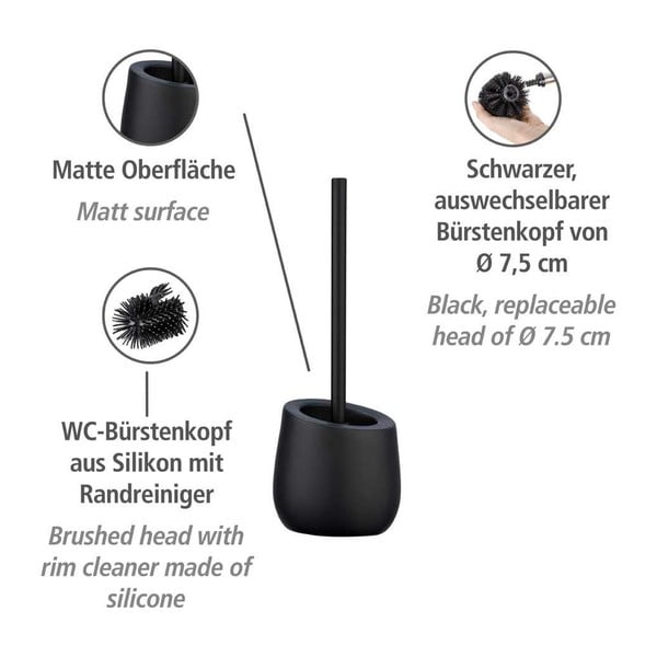 Tualeto šepetys iš keramikos matinės juodos spalvos Badi – Wenko-image-4