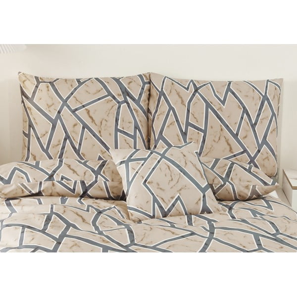 Iš mikrosatino viengulė patalynė šviesiai rudos spalvos 6 dalių 140x200 cm Marco – My House-image-3