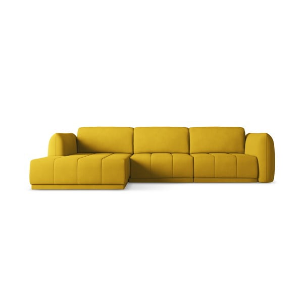 Geltonos spalvos kampinė sofa (su kairiuoju kampu) Hoku – Makamii