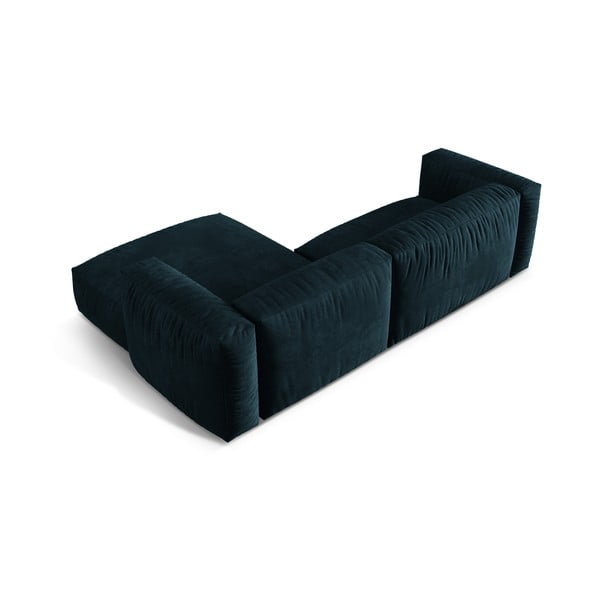 Tamsiai mėlynos spalvos iš velveto modulinė kampinė sofa (su dešiniuoju kampu/su gultu) Martina – Micadoni -image-4