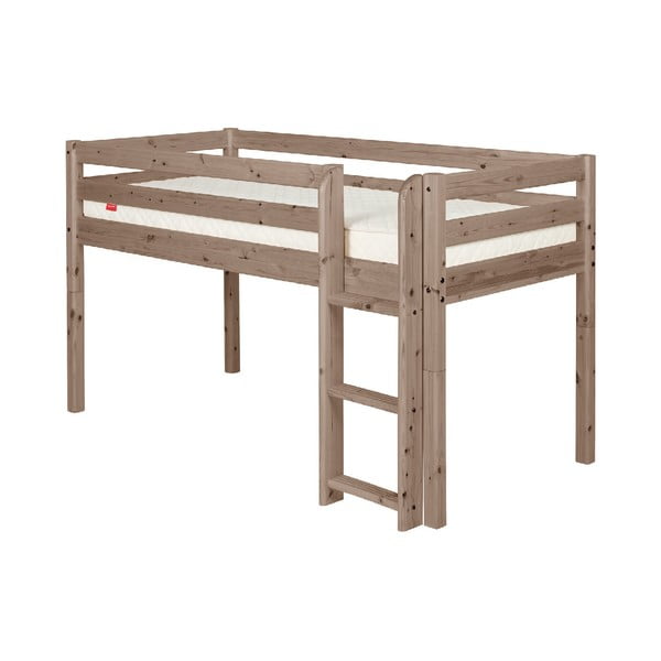 Ruda vidutinio aukščio vaikiška lova iš pušies medienos Flexa Classic, 90 x 200 cm