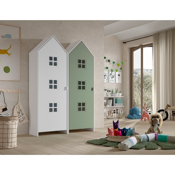 Vaikiška spinta baltos spalvos/žalios spalvos 115x171,5 cm CASAMI BRUGES – Vipack-image-1