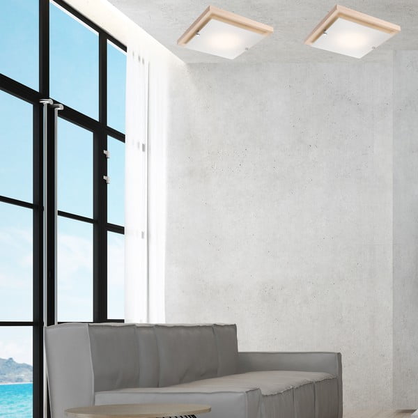 Lubinis šviestuvas rudos spalvos/natūralios spalvos 30x30 cm Pedro – LAMKUR-image-2