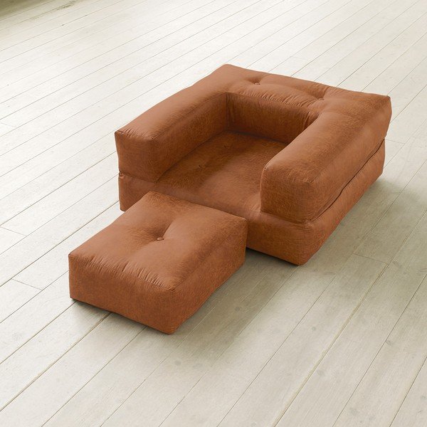 Kintamas fotelis "Cube", konjakas-image-3