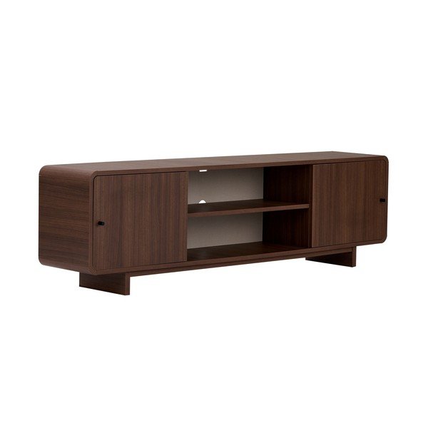Tamsios natūralios spalvos TV spintelė iš riešutmedžio 180x52x34 cm Mirel – Nordure