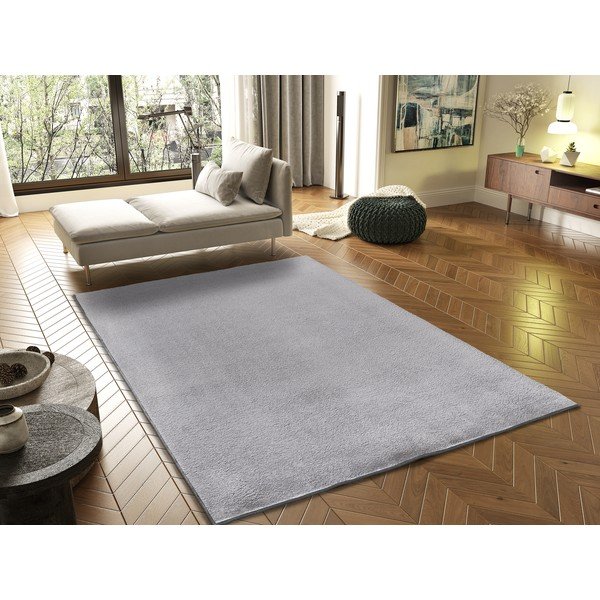 Kilimas iš mikropluošto pilkos spalvos 80x150 cm Coraline Liso – Universal-image-1
