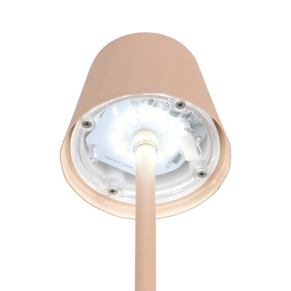 Kreminės spalvos stalinis šviestuvas LED (aukštis 21 cm) su metaliniu gaubtu Diaz – Reality-image-4