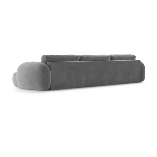 Tamsiai pilkos spalvos iš velveto sulankstoma/su sandėliavimo vieta kampinė sofa („U“ formos) Tonale – Cosmopolitan Design-image-4