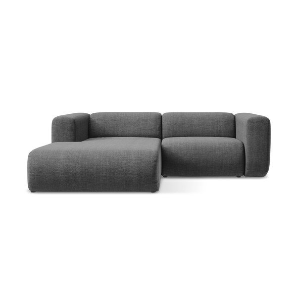 Pilkos spalvos kampinė sofa (su kairiuoju kampu/su gultu) Ekahi – Makamii