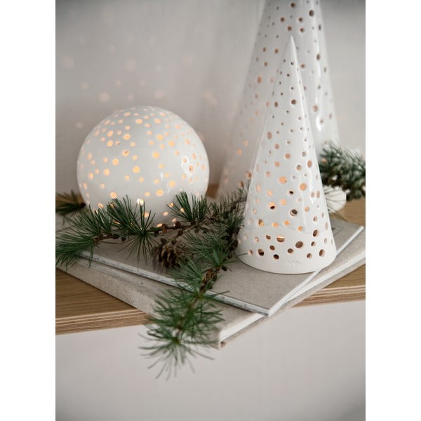 Balto porceliano kalėdinė žvakidė Kähler Design Nobili, 19 cm aukščio-image-1