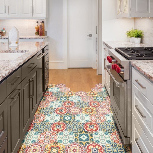 10 atsparių drėgmei grindų lipdukų rinkinys Ambiance Floor Tiles Hexagons Lorena, 40 x 90 cm-image-1