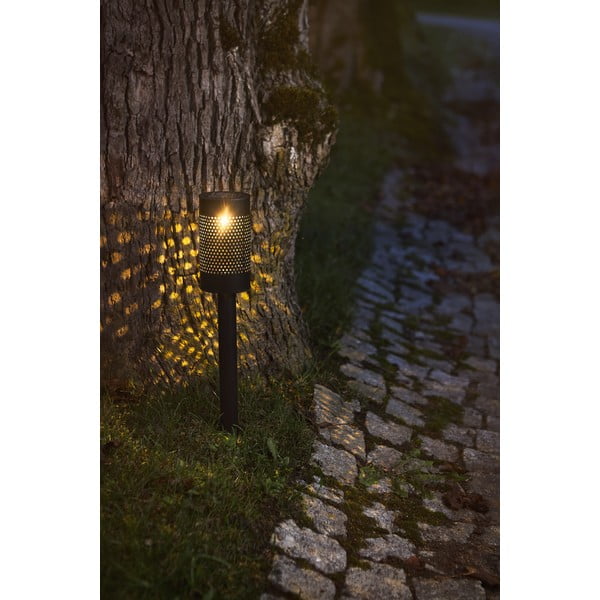 Juodos spalvos saulės energija veikiantis nerūdijančio plieno LED apšvietimas Star Trading Blace, aukštis 46 cm-image-2