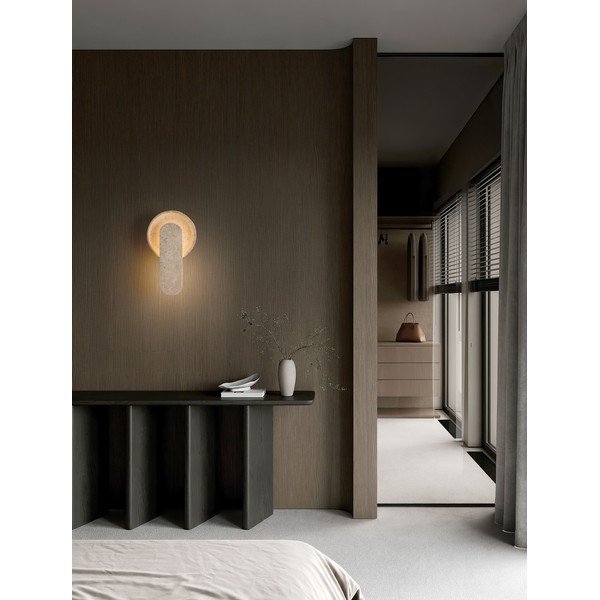 Smėlio spalvos iš akmens sieninė lempa LED Mavis – Nova Luce-image-2