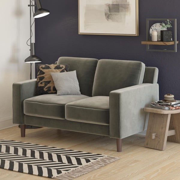 Iš velveto sofa pilkos spalvos 83 cm Brynn – Støraa-image-1
