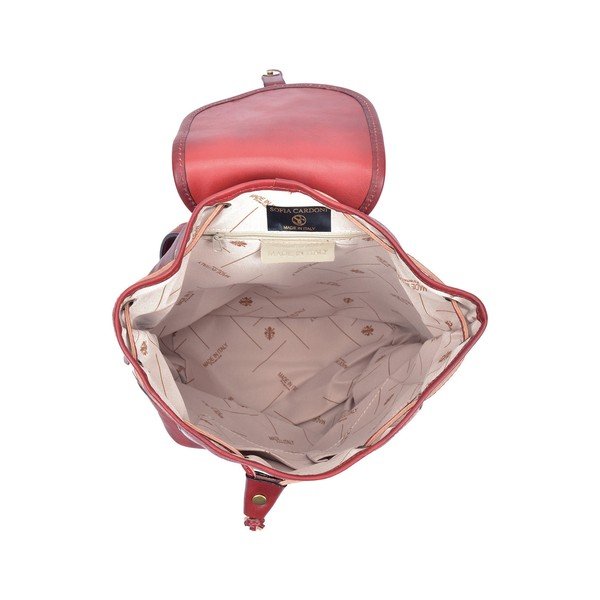 Raudona odinė kuprinė Sofia Cardoni Cindy-image-3